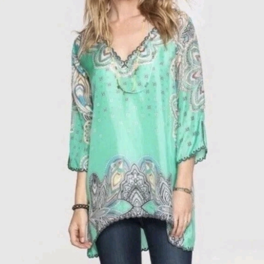 Johnny Was Paisley Silk Tunic